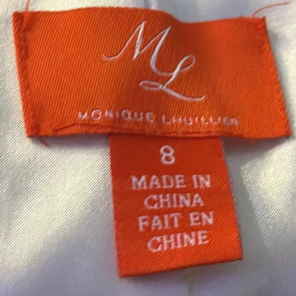 MONIQUE LHUILLIER Chantilli Lace one shoulder cocktail dress black over nude - Picture 6 of 8